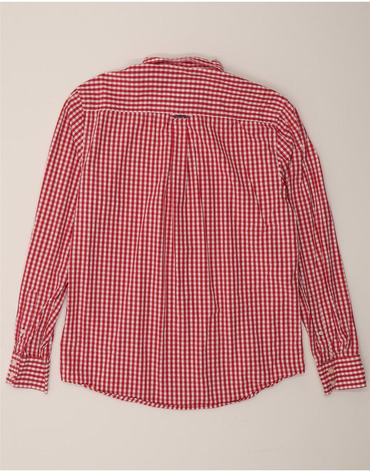 Crew Clothing Cămașă clasică pentru bărbați, bumbac vichy roșu mediu