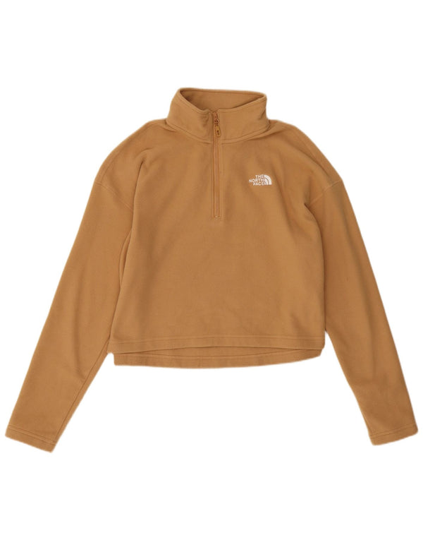 Pulover pentru femei The North Face, cu fermoar și gât, din lână UK 18 XL, poliester bej