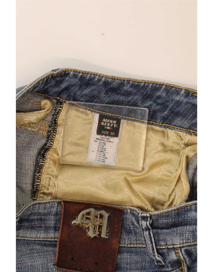Pantaloni scurți din blugi Marvel pentru femei Miss Sixty W30, bumbac albastru mediu