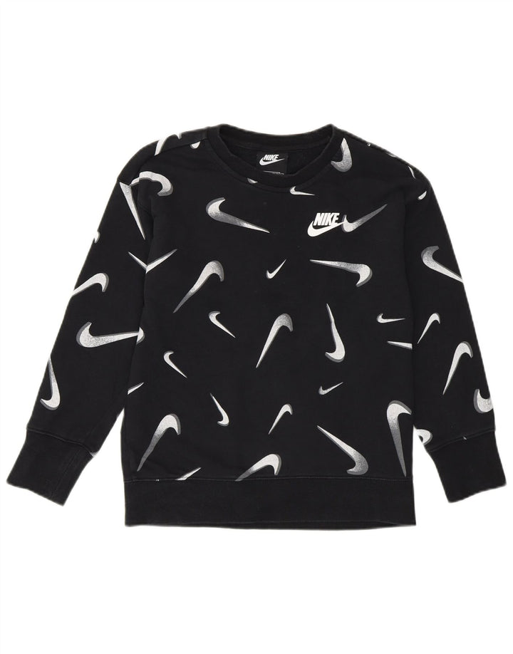 Pulover NIKE pentru fete Graphic Standard Fit, 8-9 ani, mic negru