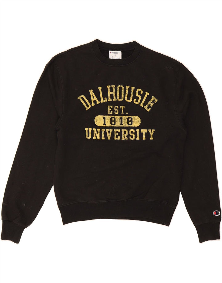 CHAMPION Womens Graphic Sweatshirt Jumper UK 10 Small Black Vintage Champion and Second-Hand Champion from Messina Hembry 