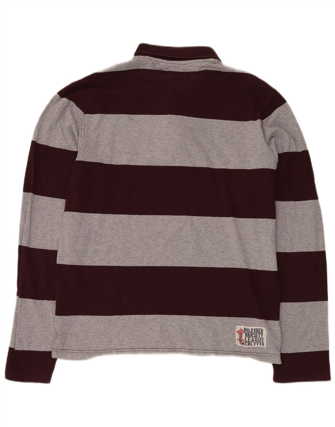 TOMMY HILFIGER Tricou polo slim rugby pentru bărbați XL Burgundy colorblock