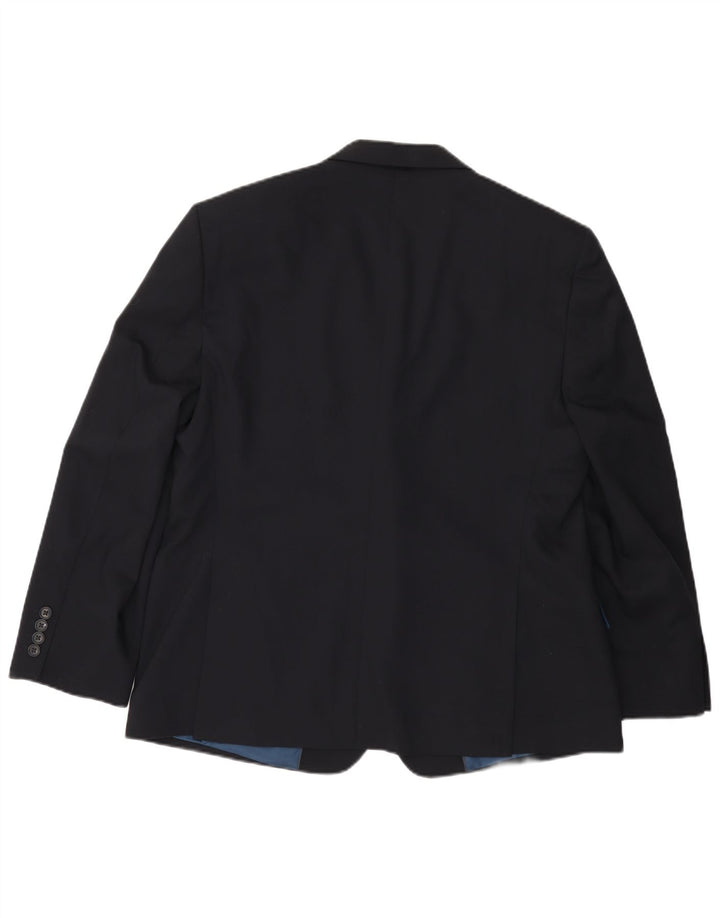 Jachetă pentru bărbați Marks & Spencer, scurtă, cu 2 nasturi, UK 44 XL Lână bleumarin