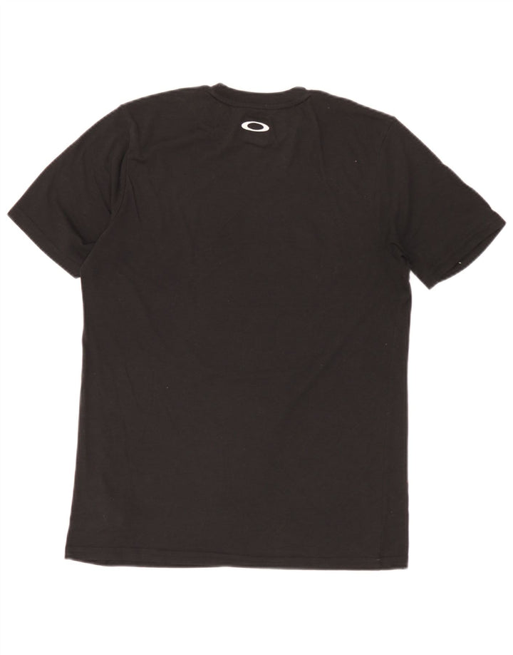 Tricou grafic Oakley pentru bărbați, cu croială normală, Top XS, poliester negru