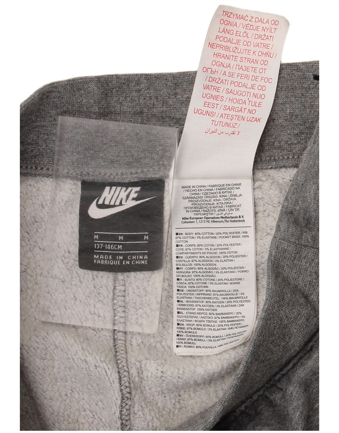 Pantaloni de trening Nike baieti Joggeri 10-11 ani bumbac gri mediu
