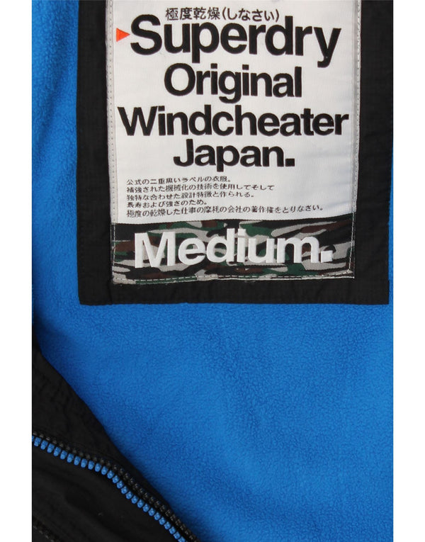 Jachetă Windbreaker pentru femei cu glugă Superdry UK 14 Medium Black Nylon