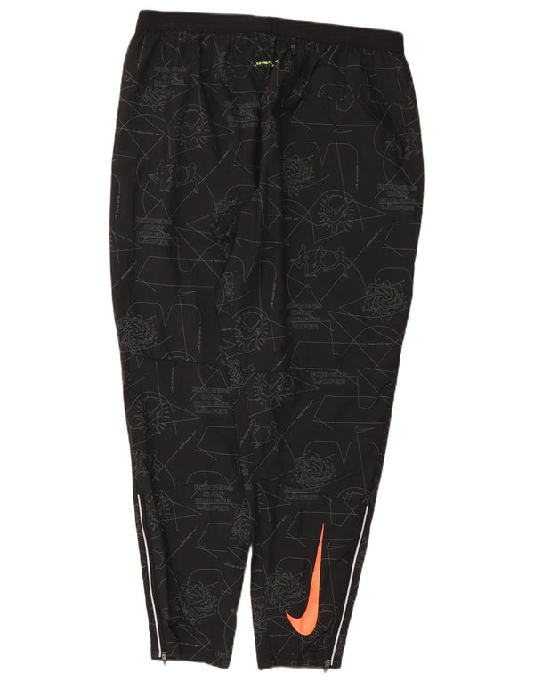 Pantaloni de trening Nike pentru femei Dri Fit cu model abstract, UK 18 XL, negru