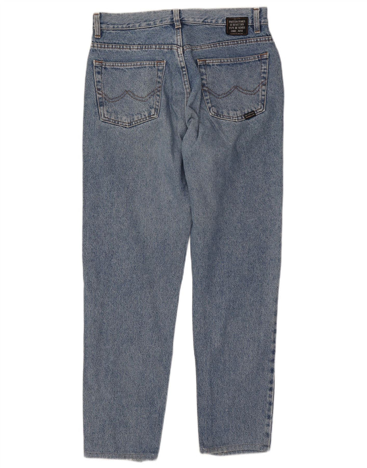 BENETTON Blugi conici pentru femei cu talie înaltă IT 48 XL W32 L30 albastru bumbac