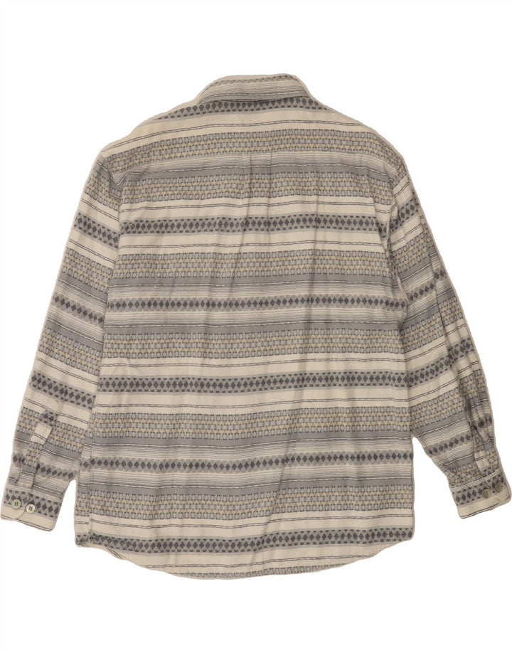 PACO CALVARI Mens Flannel Shirt Medium Grey Fair Isle Cotton Vintage Paco Calvari and Second-Hand Paco Calvari from Messina Hembry 
