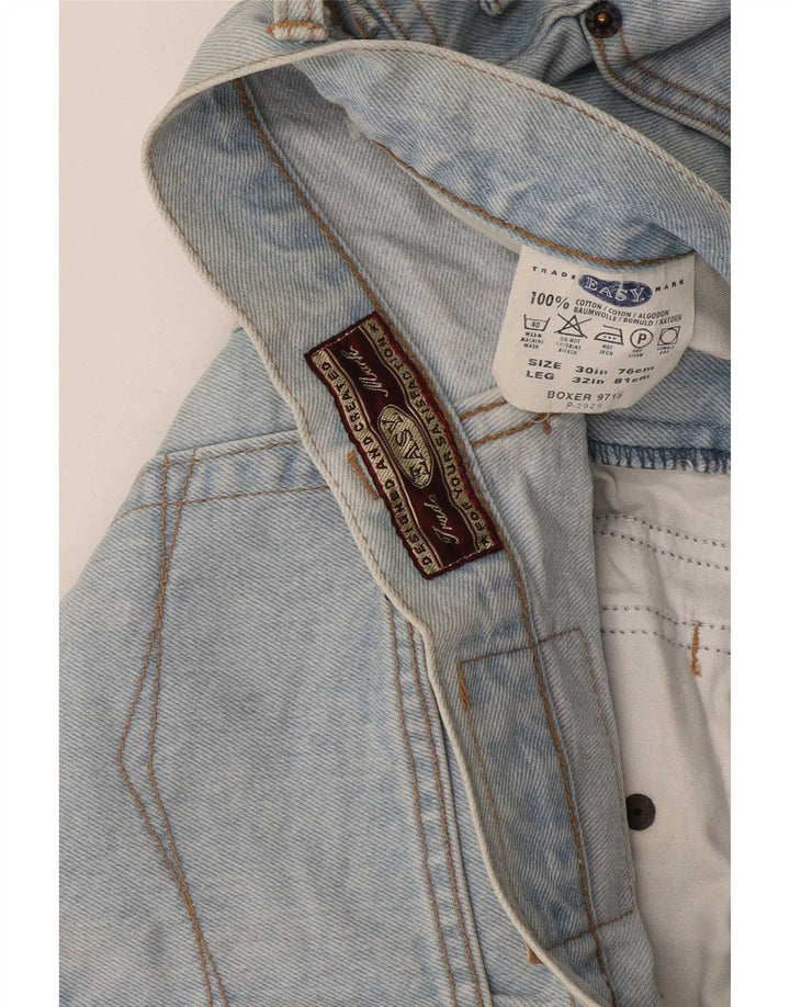 Blugi drepti pentru bărbați marca comercială L30 L32 Bumbac albastru