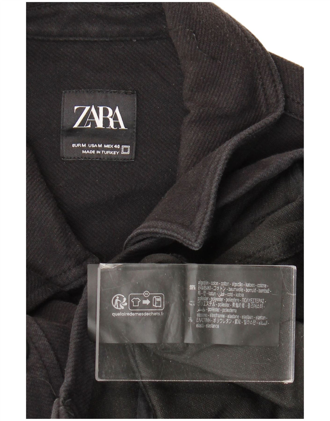 Jachetă pentru bărbați Zara, UK 38, bumbac negru mediu