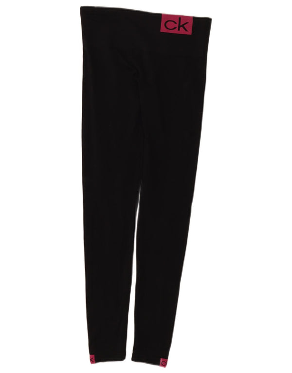 Calvin Klein Leggings cu grafică pentru femei UK 8 Small Poliamidă neagră