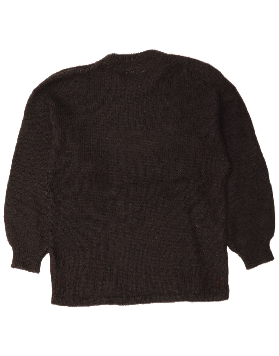 Pulover VINTAGE pentru femei cu paragate cu gât turnu, UK 18 XL, negru