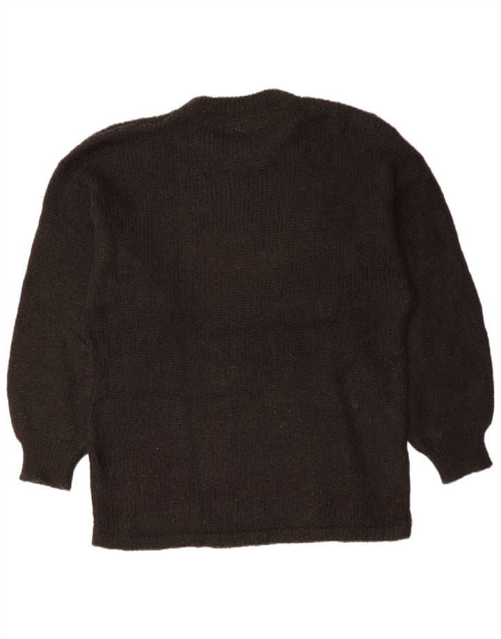 Pulover VINTAGE pentru femei cu paragate cu gât turnu, UK 18 XL, negru