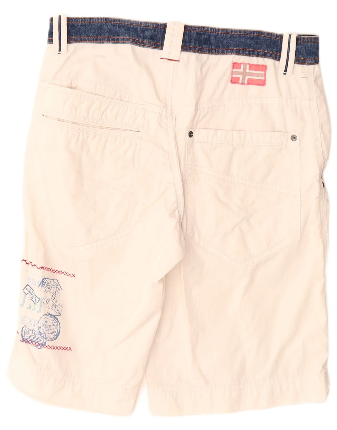 Pantaloni scurți Napapijri Graphic Cargo pentru bărbați IT 46 Small W30 White