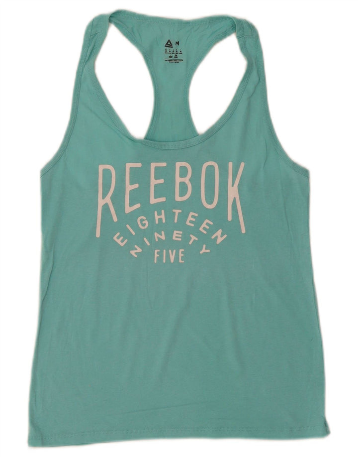 Top cu vestă grafică Reebok pentru femei Marea Britanie 12/14 Turcoaz mediu