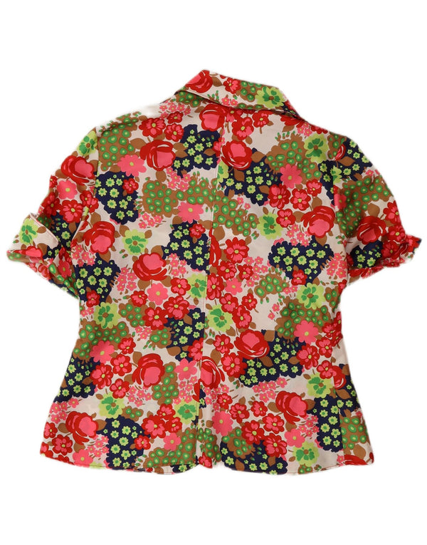 VINTAGE Jachetă cu mânecă scurtă pentru femei UK 12 Medium Multicolor