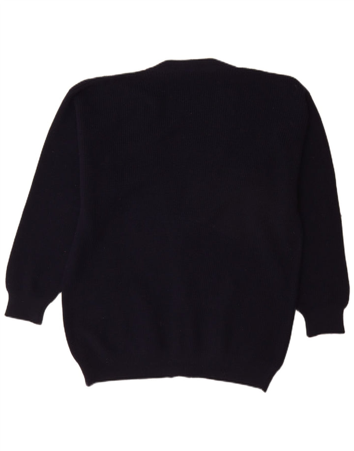 Pulover Cardigan Vintage pentru bărbați, mare, bleumarin, lână nouă