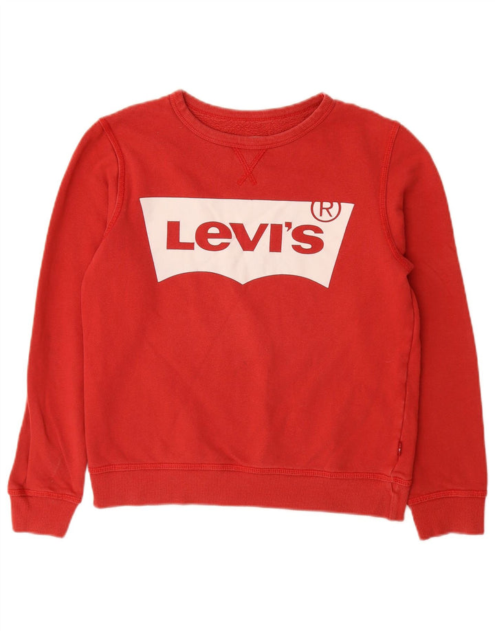 Hanorac cu grafică LEVI'S pentru băieți, pulover 13-14 ani, bumbac roșu