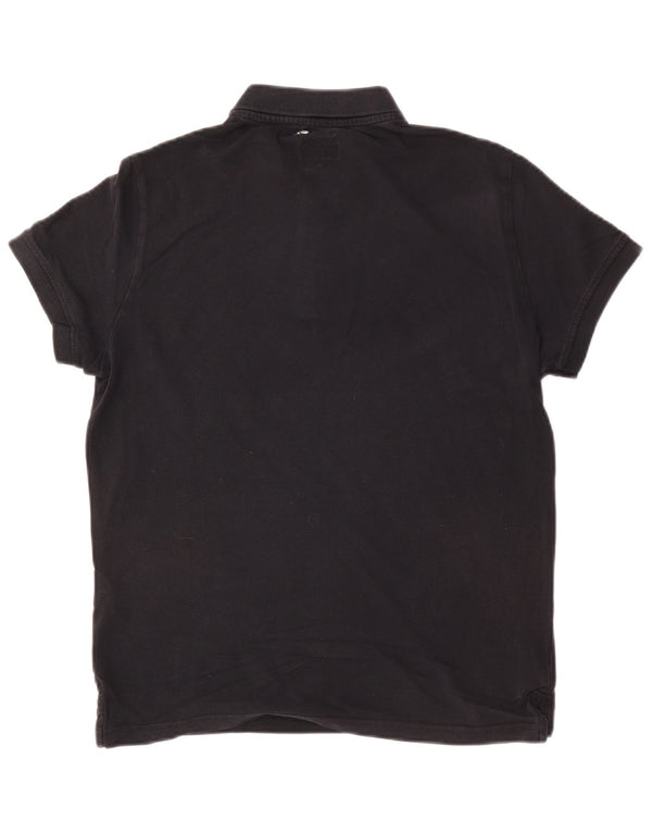 Tricou polo Armani Jeans, personalizat, bumbac mediu negru