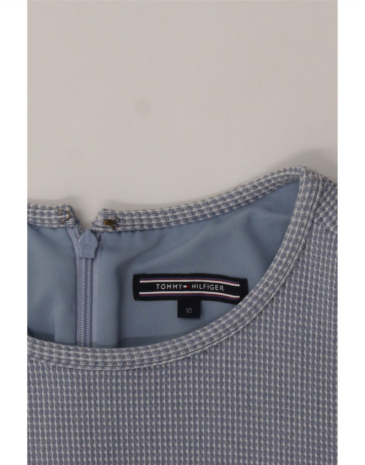 TOMMY HILFIGER Womens Abstract Pattern A-Line Dress US 10 Large Blue Vintage Tommy Hilfiger and Second-Hand Tommy Hilfiger from Messina Hembry 