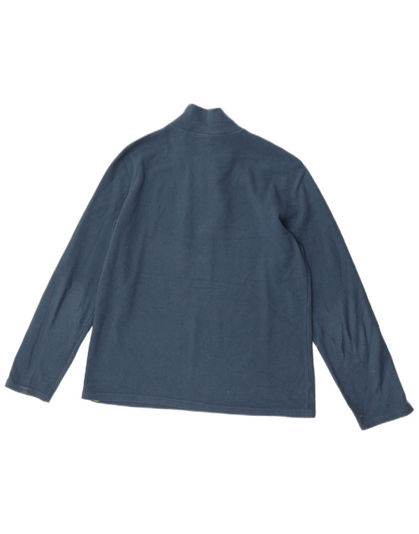 The North Face Girls Zip Neck Fleece Jumper 13-14 Years XL Blue Polyester
