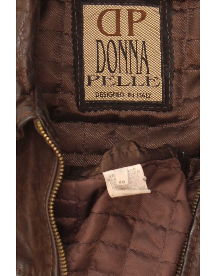 Jachetă de piele pentru bărbați Donna Pelle, cu tăiere lentă, IT 46, piele maro mică