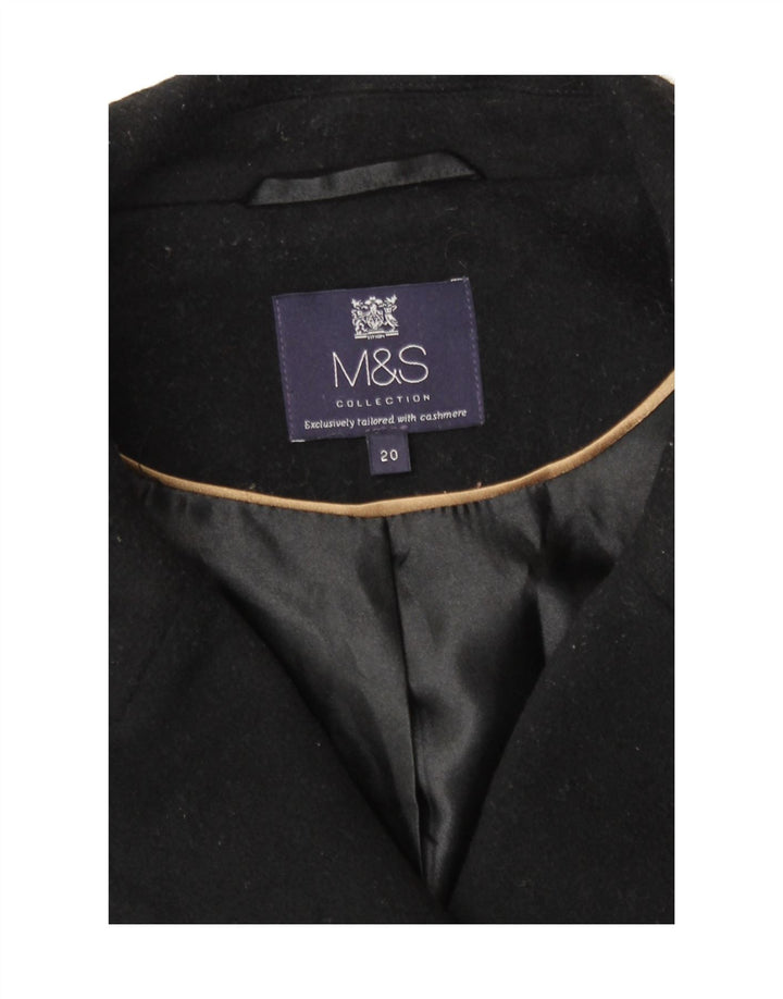 Palton dublu pentru femei Marks & Spencer UK 20 2XL Lână neagră
