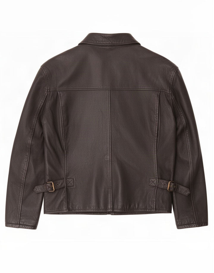 Jachetă de piele vintage pentru bărbați UK 42 XL neagră