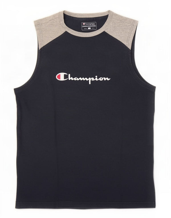 Vestă grafică pentru bărbați Champion, mare, din bumbac color-block, albastru bleumarin