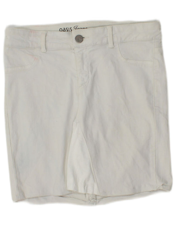 Pantaloni scurți din blugi pentru femei Oasis UK 12 Medium W28 Bumbac alb