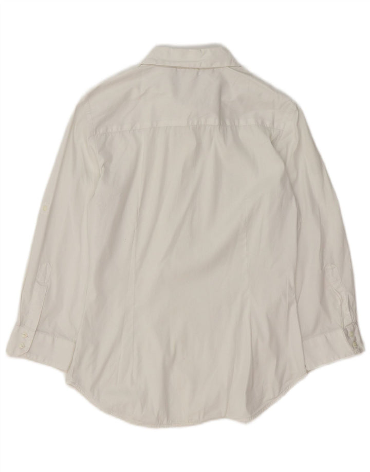 Cămașă pulover cu mâneci 3/4 pentru femei UK 12 Medium White