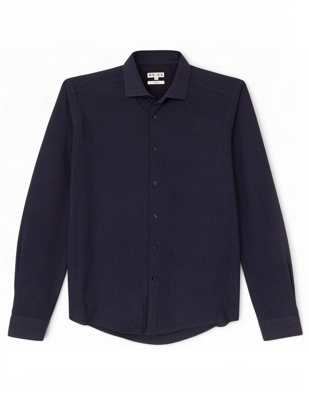 Cămașă Slim Fit Reiss pentru bărbați, bumbac, albastru bleumarin