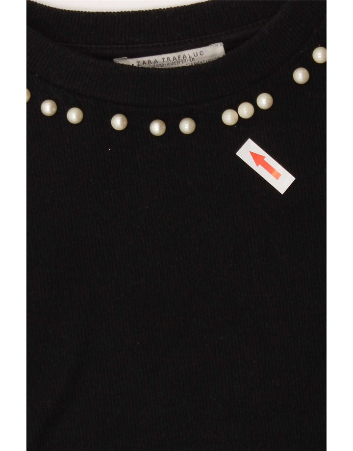 Bluză pentru femei Zara UK 10 mic bumbac negru