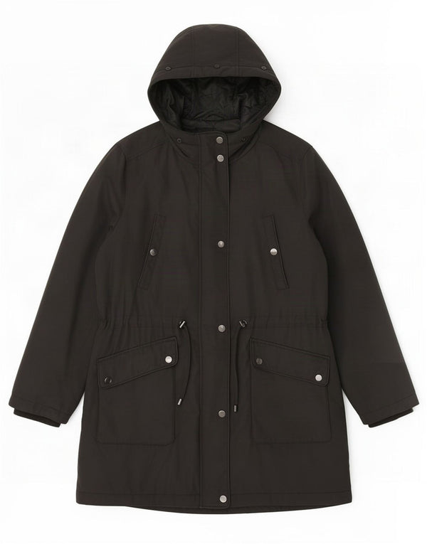 Palton căptușit cu glugă pentru femei Marks & Spencer UK 18 XL Poliester negru
