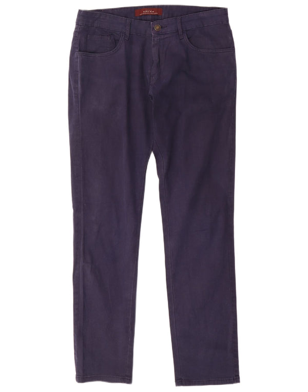 Pantaloni casual slim pentru bărbați Zara EU 42 Mari L32 L31 Bumbac bleumarin
