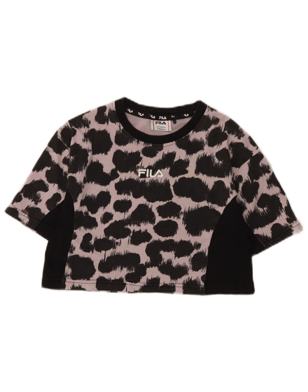 Tricou Crop Graphic Fila Fete Top 9-10 Ani Negru Animal Print