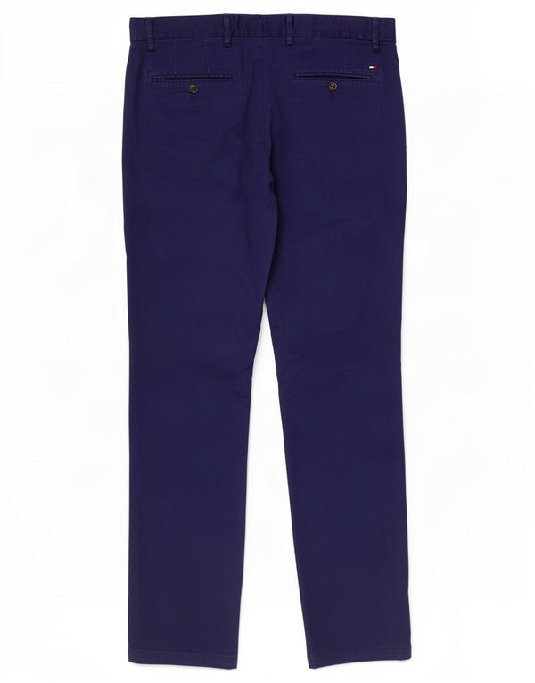 Tommy Hilfiger Mens Slim Chino Trousers W34 L32 Blue Cotton