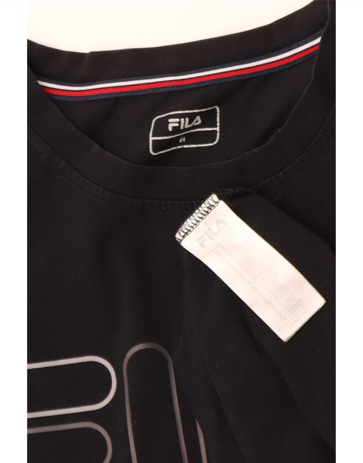 Tricou grafic Fila pentru bărbați Top Medium Negru Bumbac