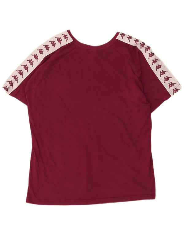 Tricou cu grafică pentru bărbați Kappa Top mare din bumbac color-bloc burgundă
