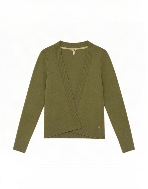 White Stuff Pulover cardigan deschis pentru femei UK 12 Medium Green Viscose