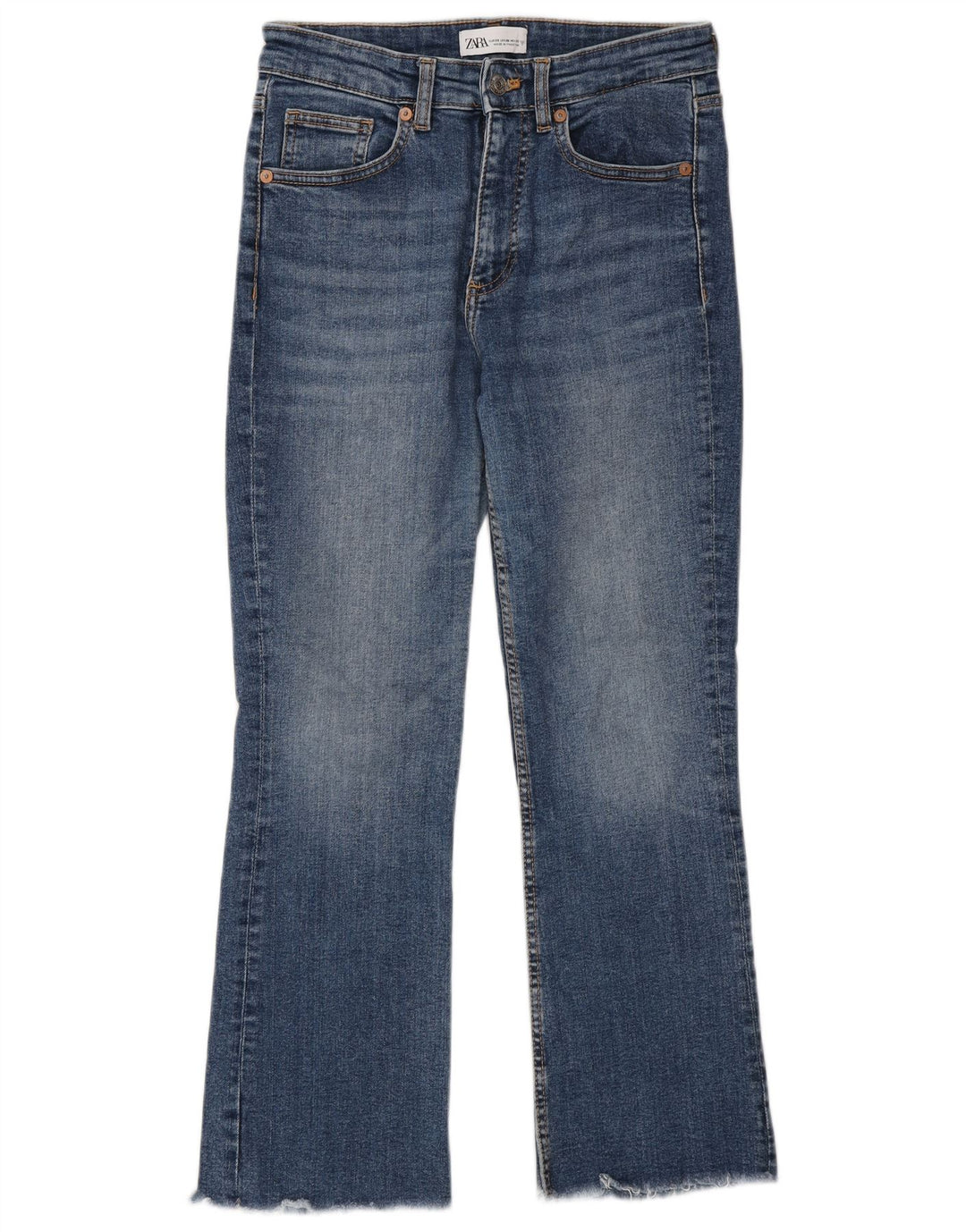 Blugi Zara Femei Bootcut EU 38 Mici W28 L26 Albastru