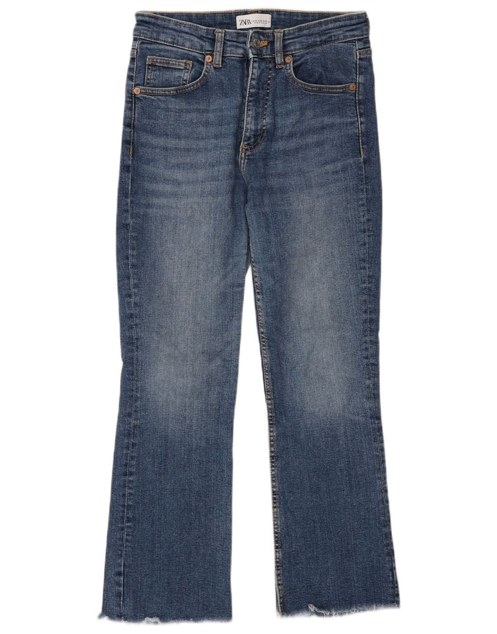 Blugi Zara Femei Bootcut EU 38 Mici W28 L26 Albastru