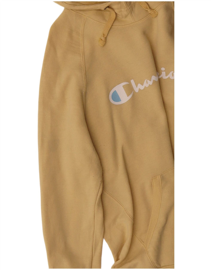 Pulover cu glugă cu grafic pentru bărbați Champion, din poliester galben mare