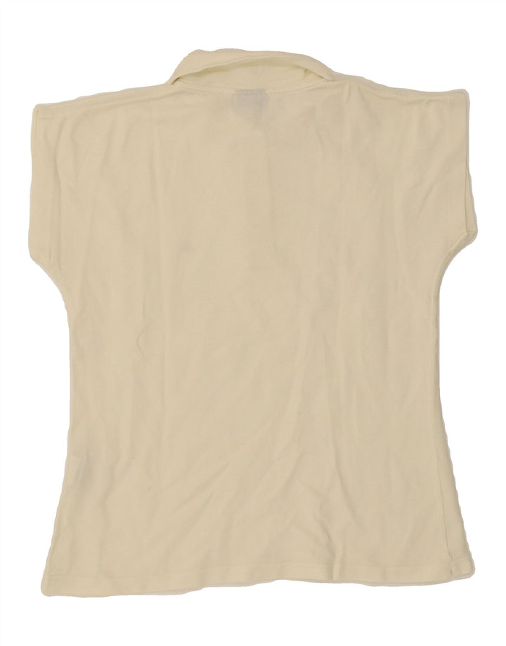 INVICTA Womens Polo Shirt UK 12 Medium Off White Cotton Vintage Invicta and Second-Hand Invicta from Messina Hembry 