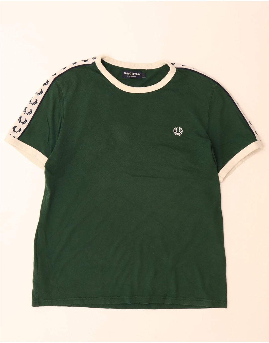 Tricou grafic pentru bărbați FRED PERRY Top mare din bumbac color bloc verde