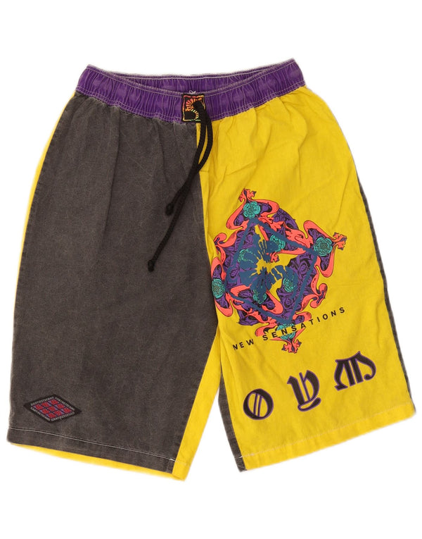 Pantaloni scurți sport grafici pentru bărbați Santo Stefano IT 46 Small Yellow Colorblock
