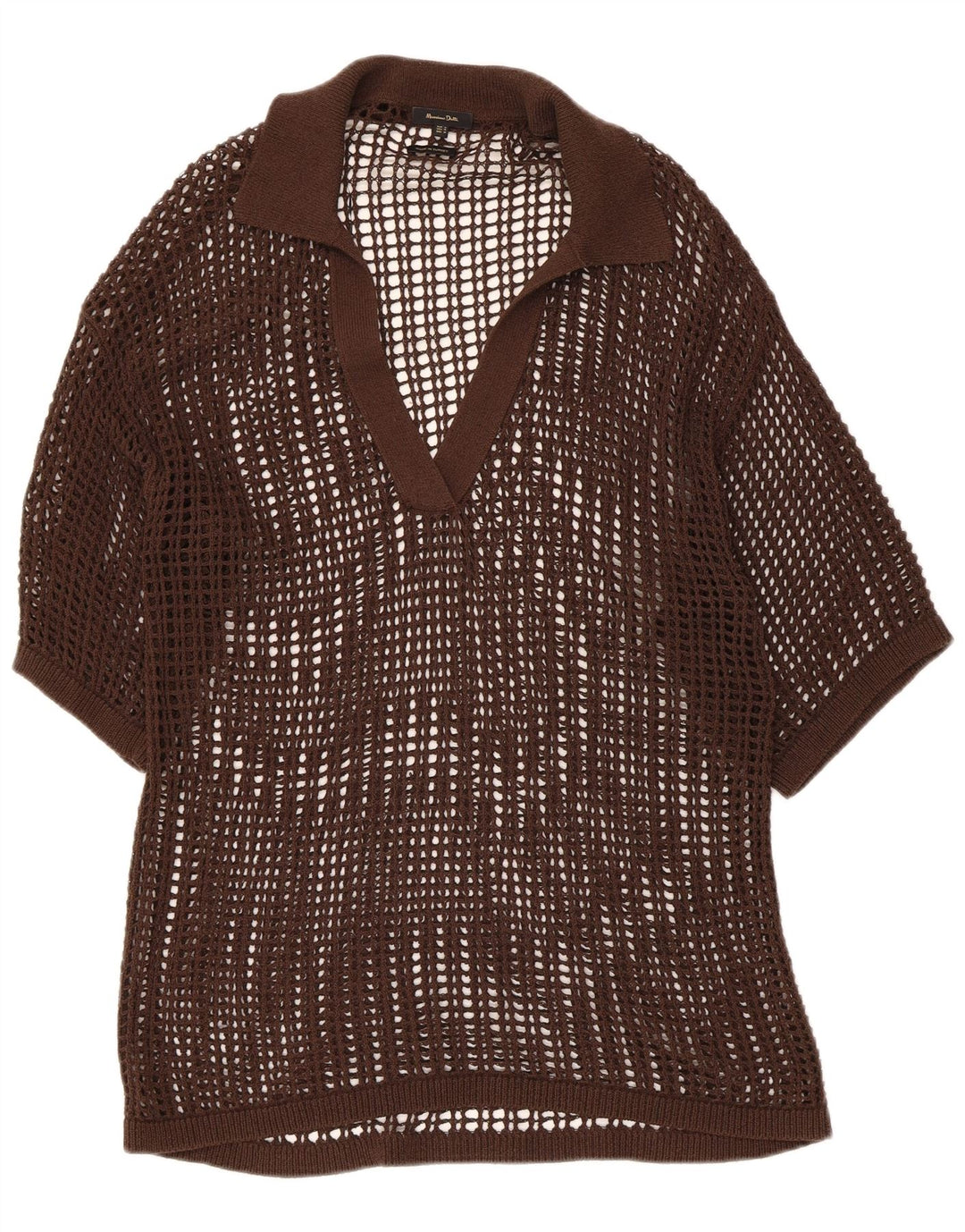 Top bluză din croșetat pentru femei Massimo Dutti, UK 14, maro mediu