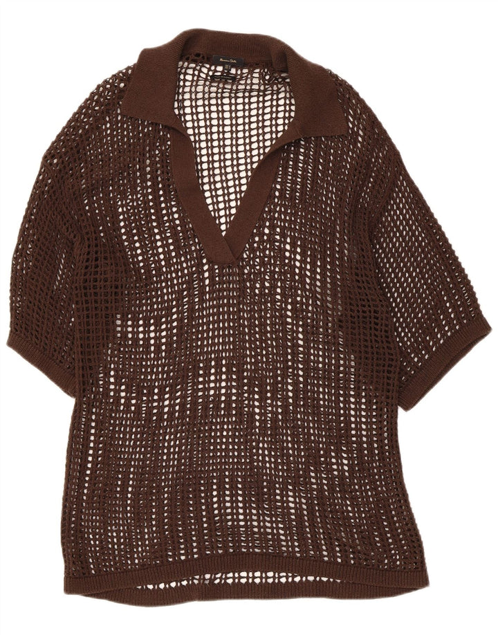 Top bluză din croșetat pentru femei Massimo Dutti, UK 14, maro mediu