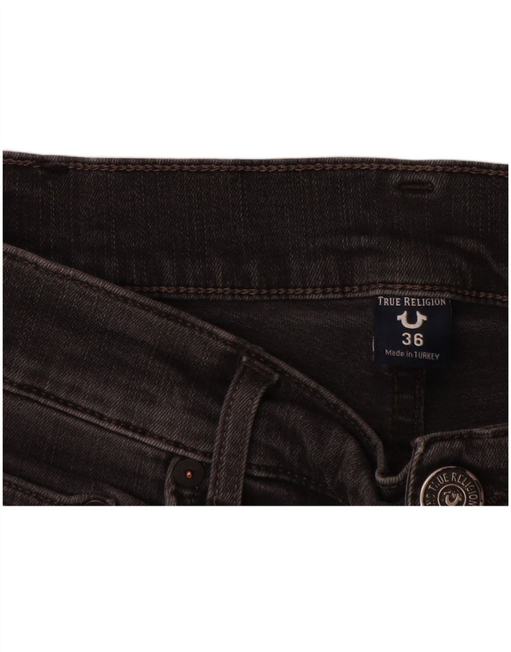 True Religion Blugi slim pentru bărbați Distressed W36 L34 Bumbac gri